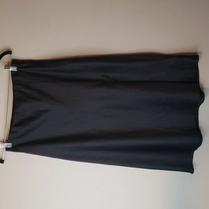 Cara Santana x Nine West Satin Black Midi Skirt with a Front Slit Meduim